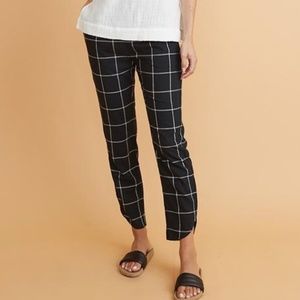 Marine Layer Black Checkered Ankle Pants EUC